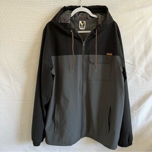 Voyager Hoodie Windbreaker Full Zipper Jacket Gray Black Size XL